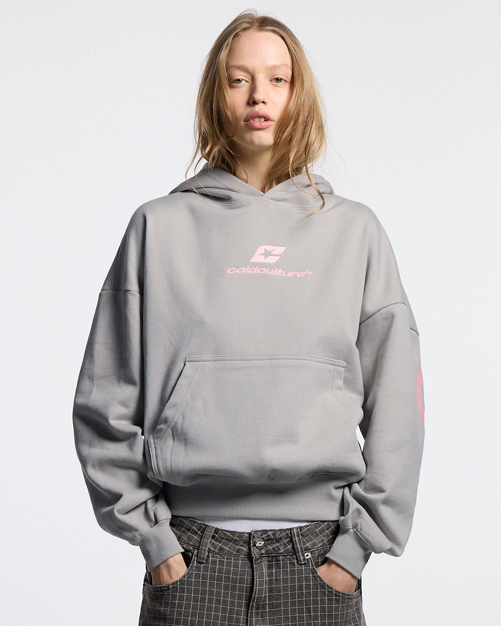 CURVED HOODIE GREY - Cold Culture #woman