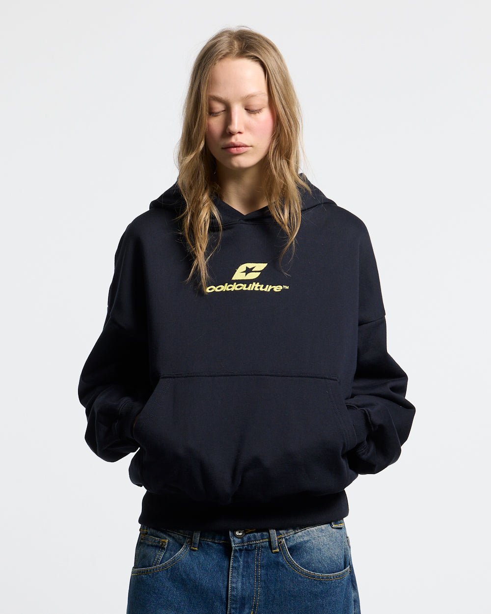 CURVED HOODIE MIDNIGHT BLUE - Cold Culture
