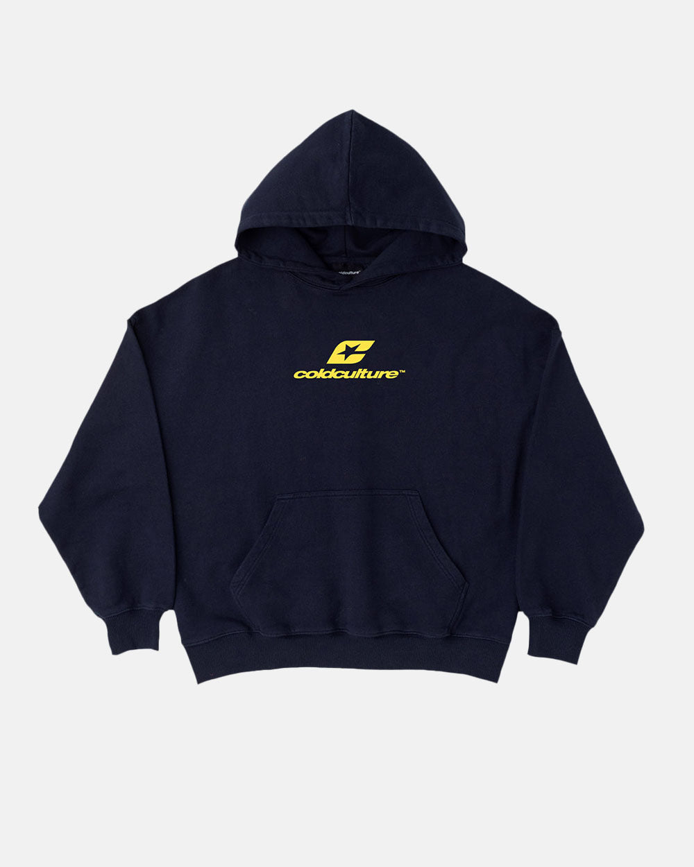CURVED HOODIE MIDNIGHT BLUE - COLD CULTURE