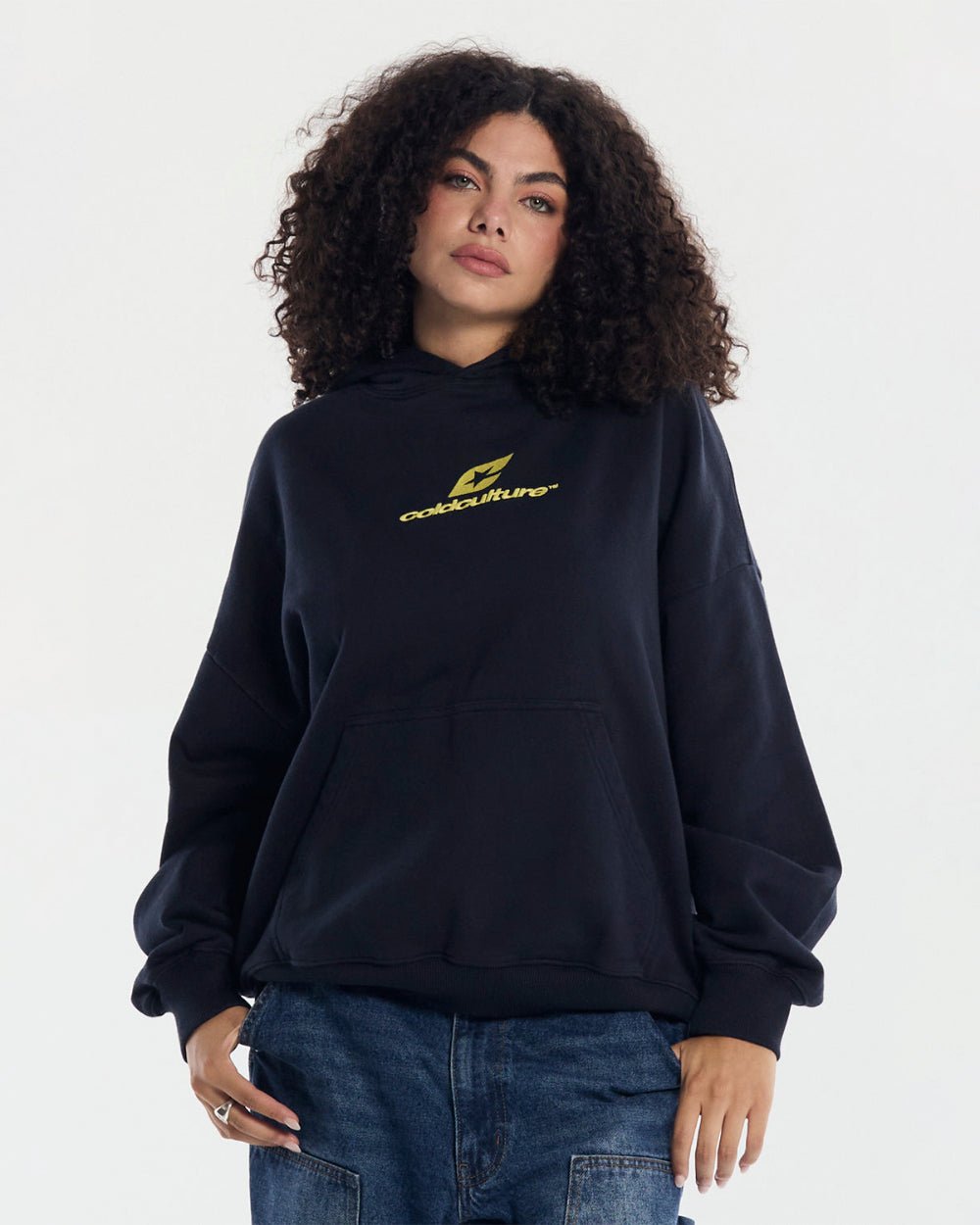 CURVED HOODIE MIDNIGHT BLUE - COLD CULTURE