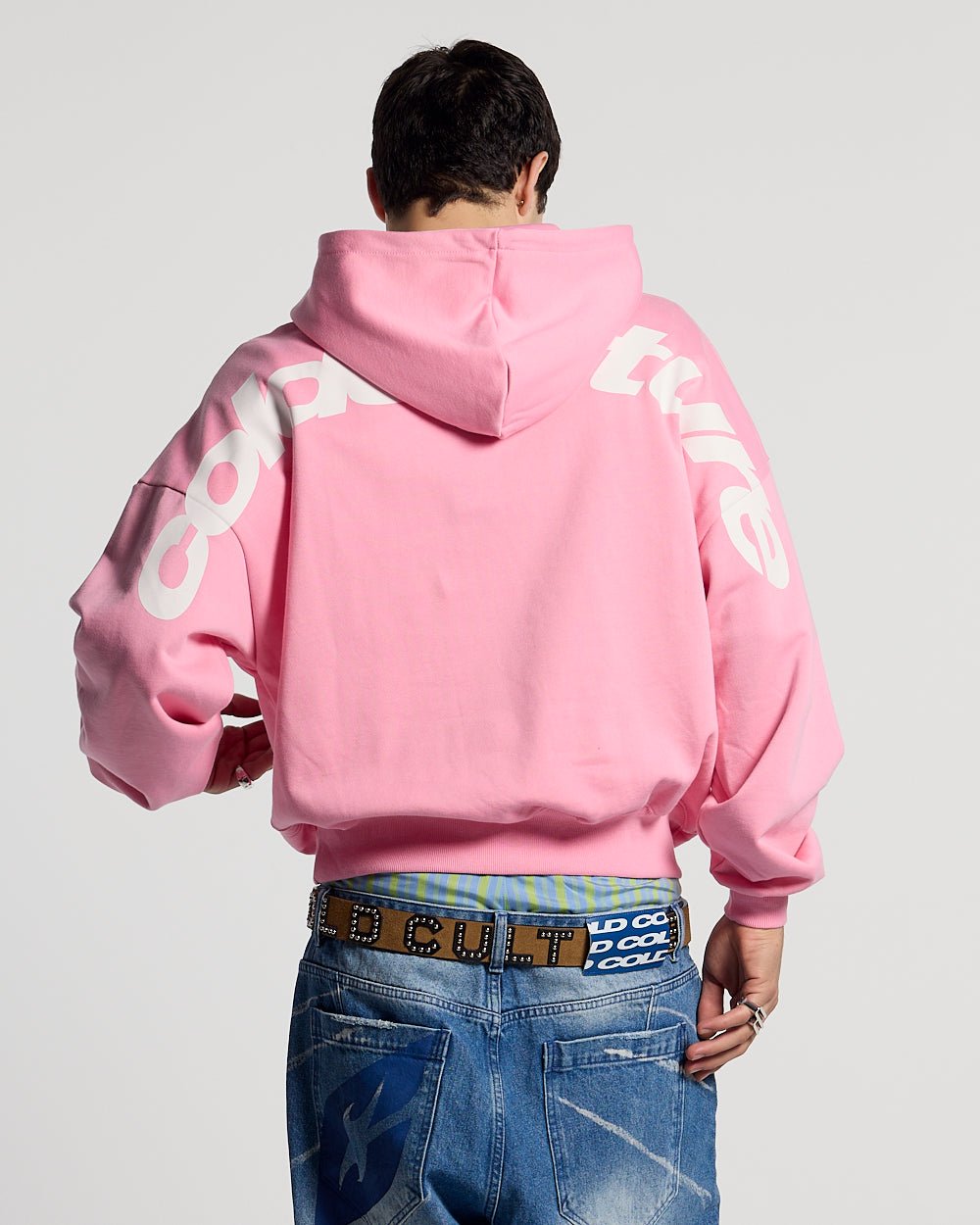 CURVED HOODIE PINK - Cold Culture