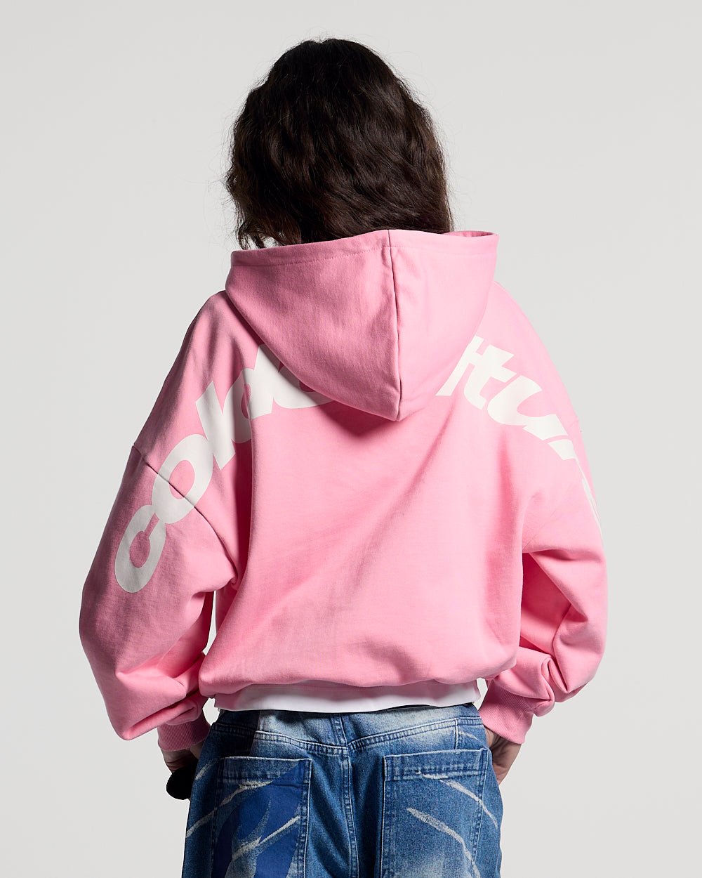 CURVED HOODIE PINK - Cold Culture
