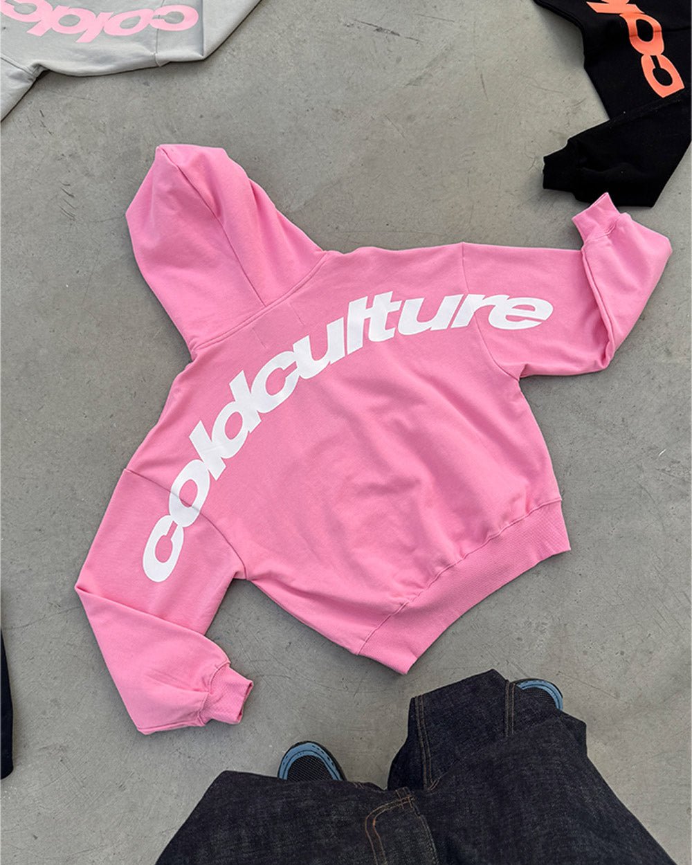 CURVED HOODIE PINK - Cold Culture