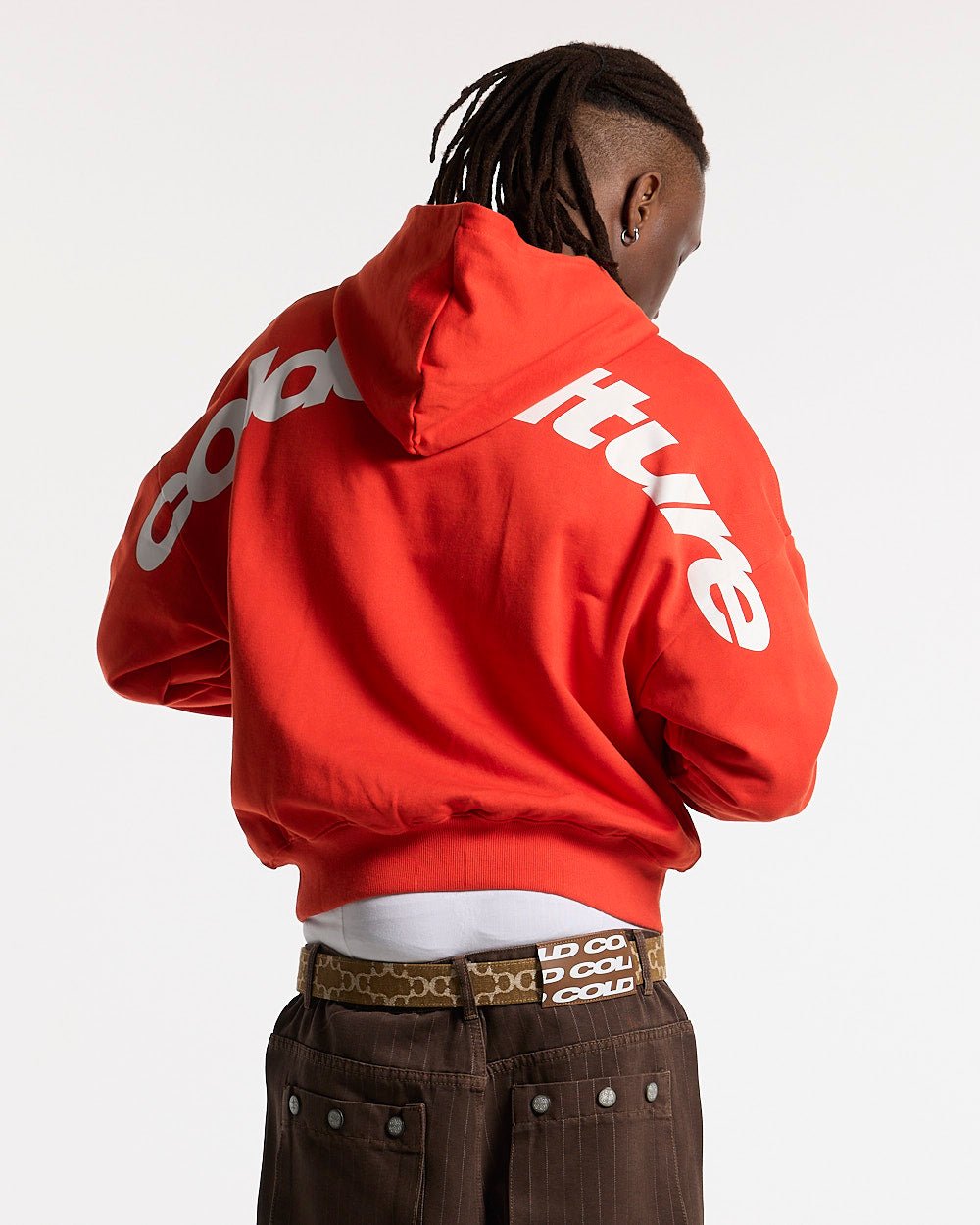 CURVED HOODIE VIBRANT RED - Cold Culture