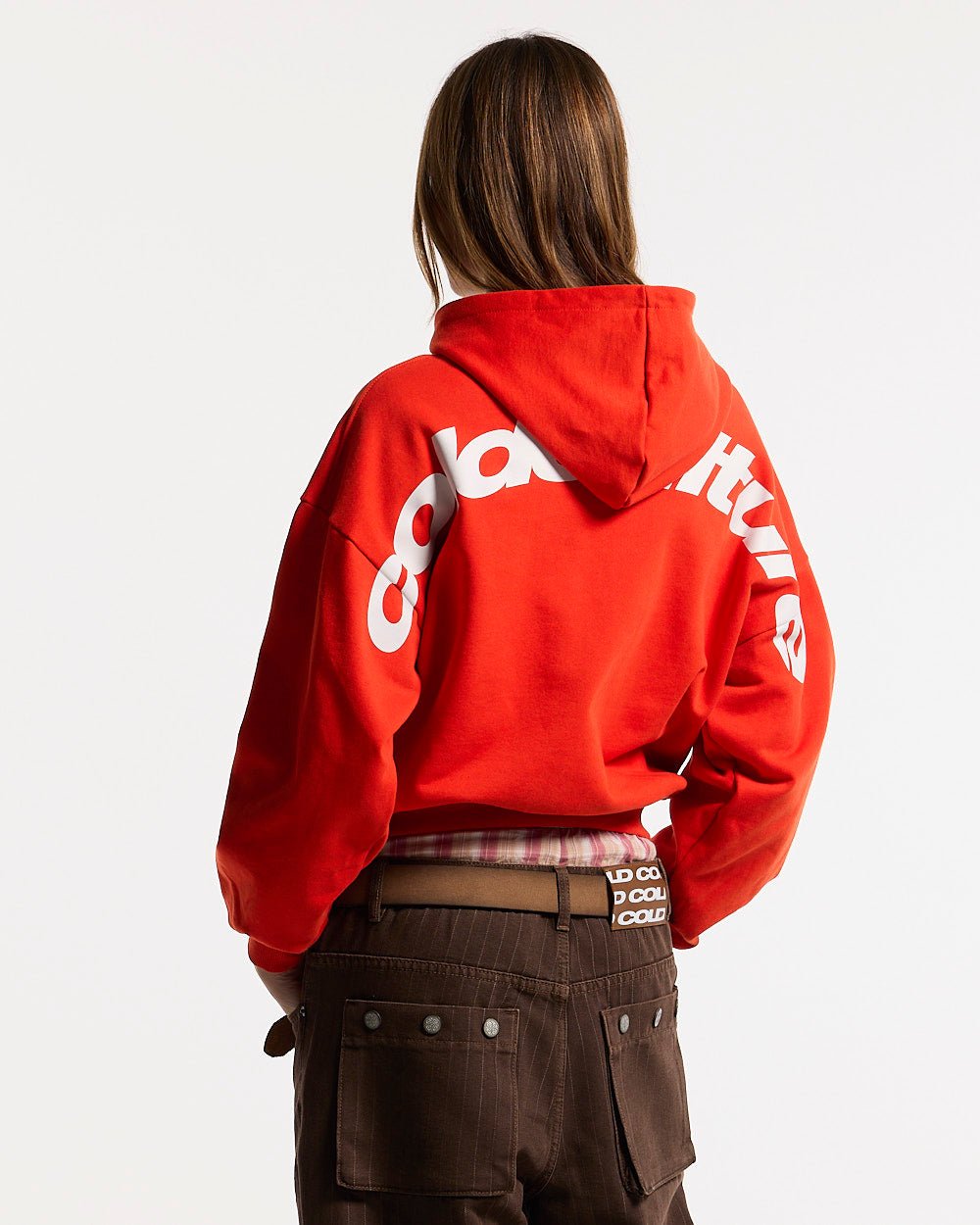 CURVED HOODIE VIBRANT RED - Cold Culture