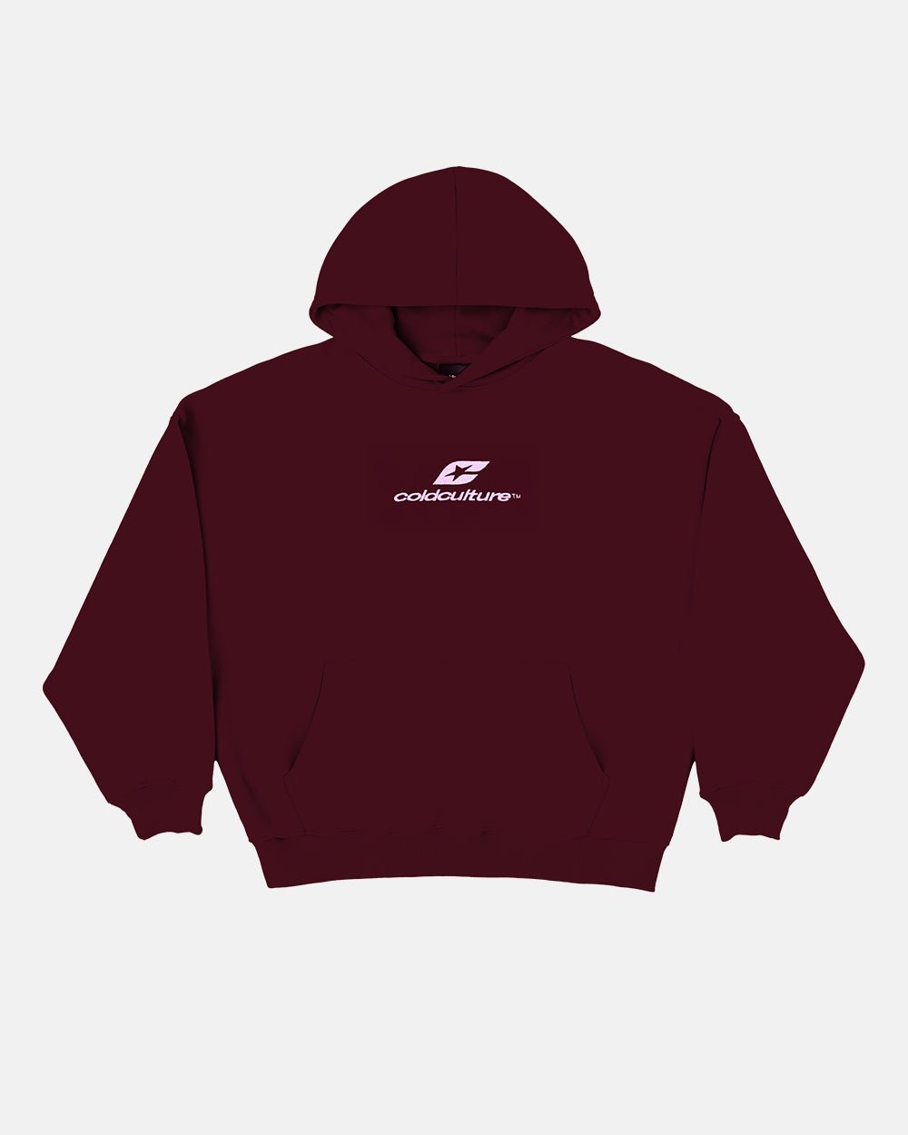 CURVED HOODIE WINE RED - COLD CULTURE
