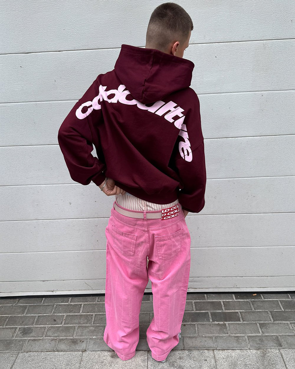 CURVED HOODIE WINE RED - COLD CULTURE