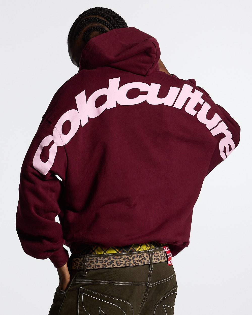 CURVED HOODIE WINE RED - COLD CULTURE