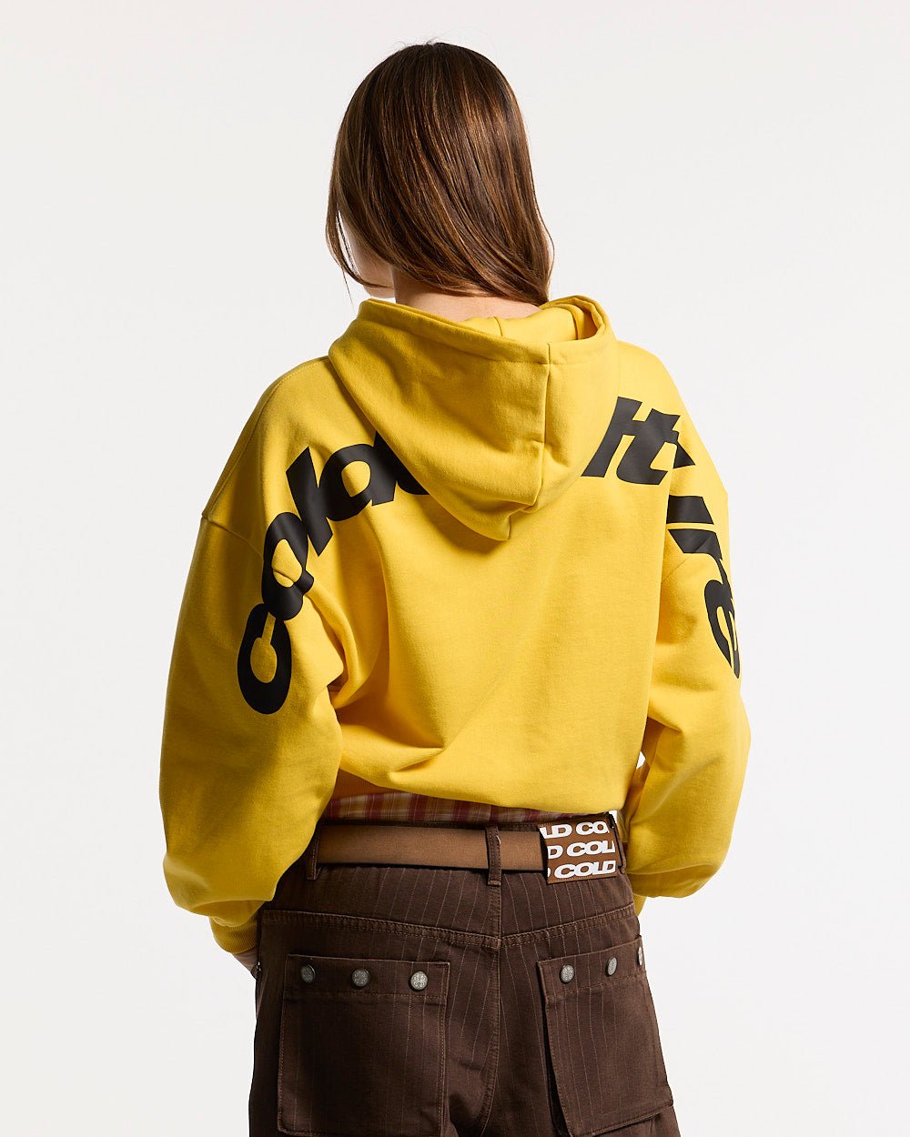 CURVED HOODIE YELLOW - Cold Culture #woman