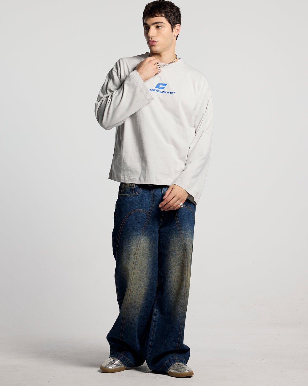 CURVED LONGSLEEVE GREY - Cold Culture