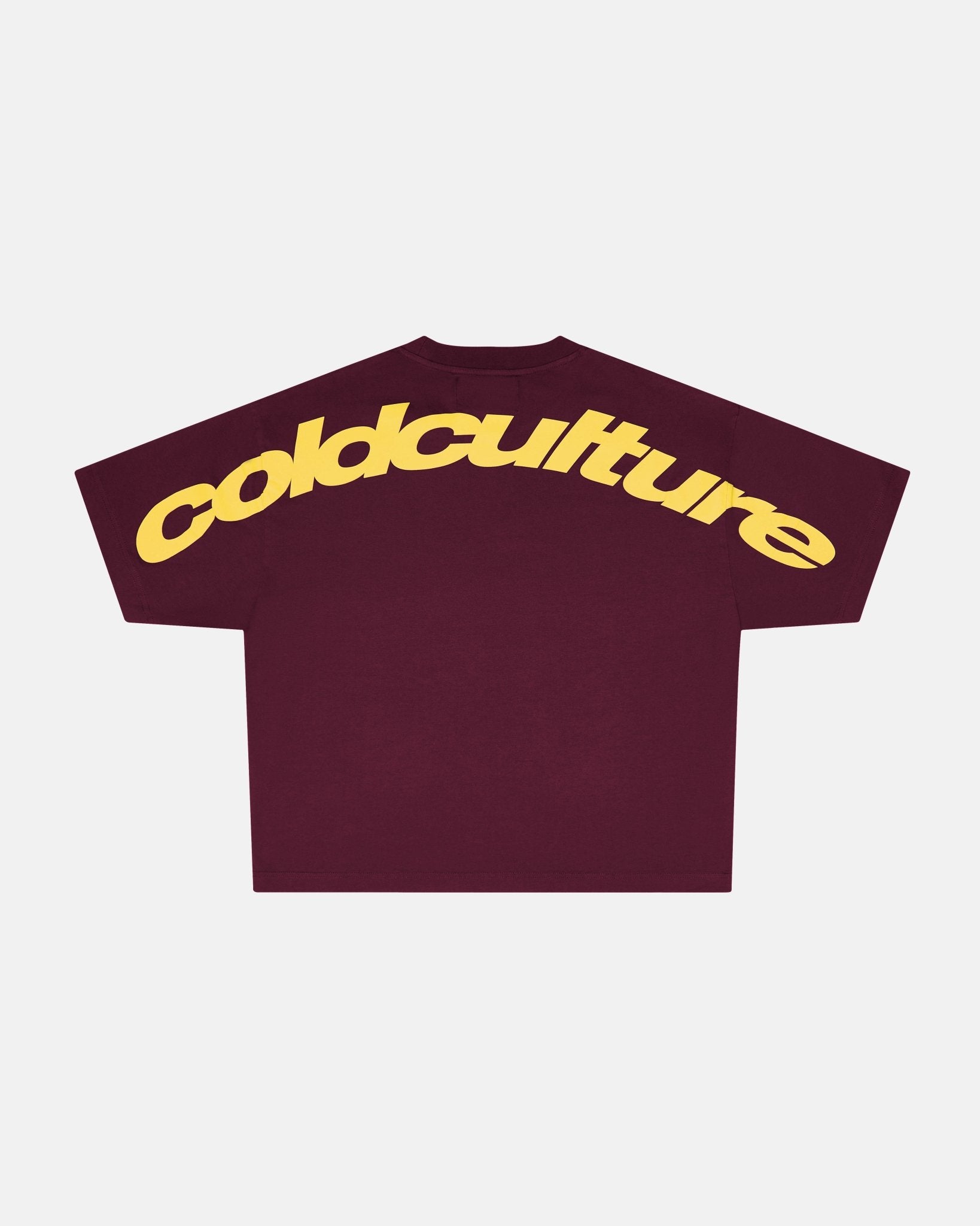 CURVED TEE BURGUNDY & YELLOW - COLD CULTURE