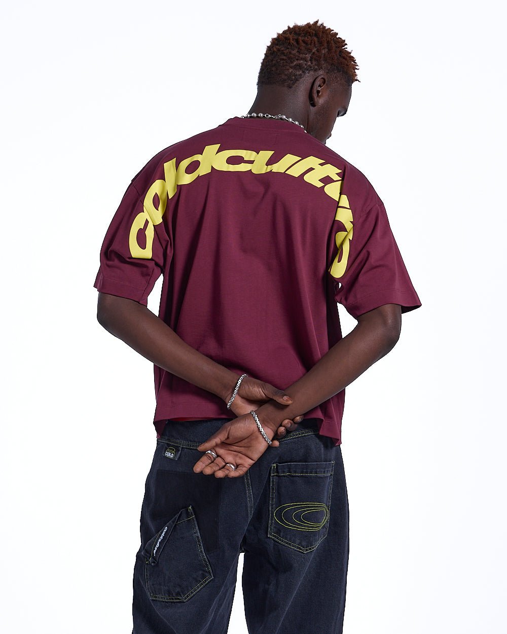 CURVED TEE BURGUNDY & YELLOW - COLD CULTURE #man