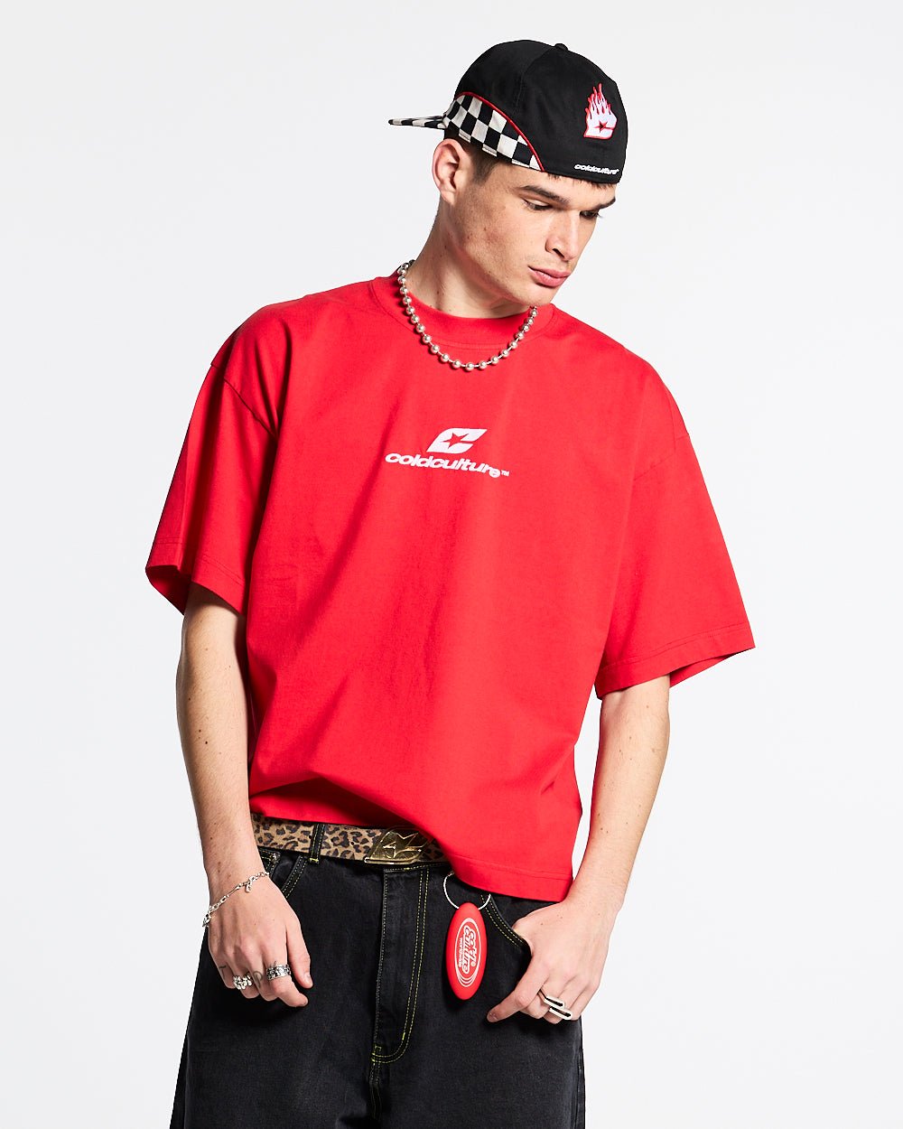 CURVED TEE RACING RED - COLD CULTURE