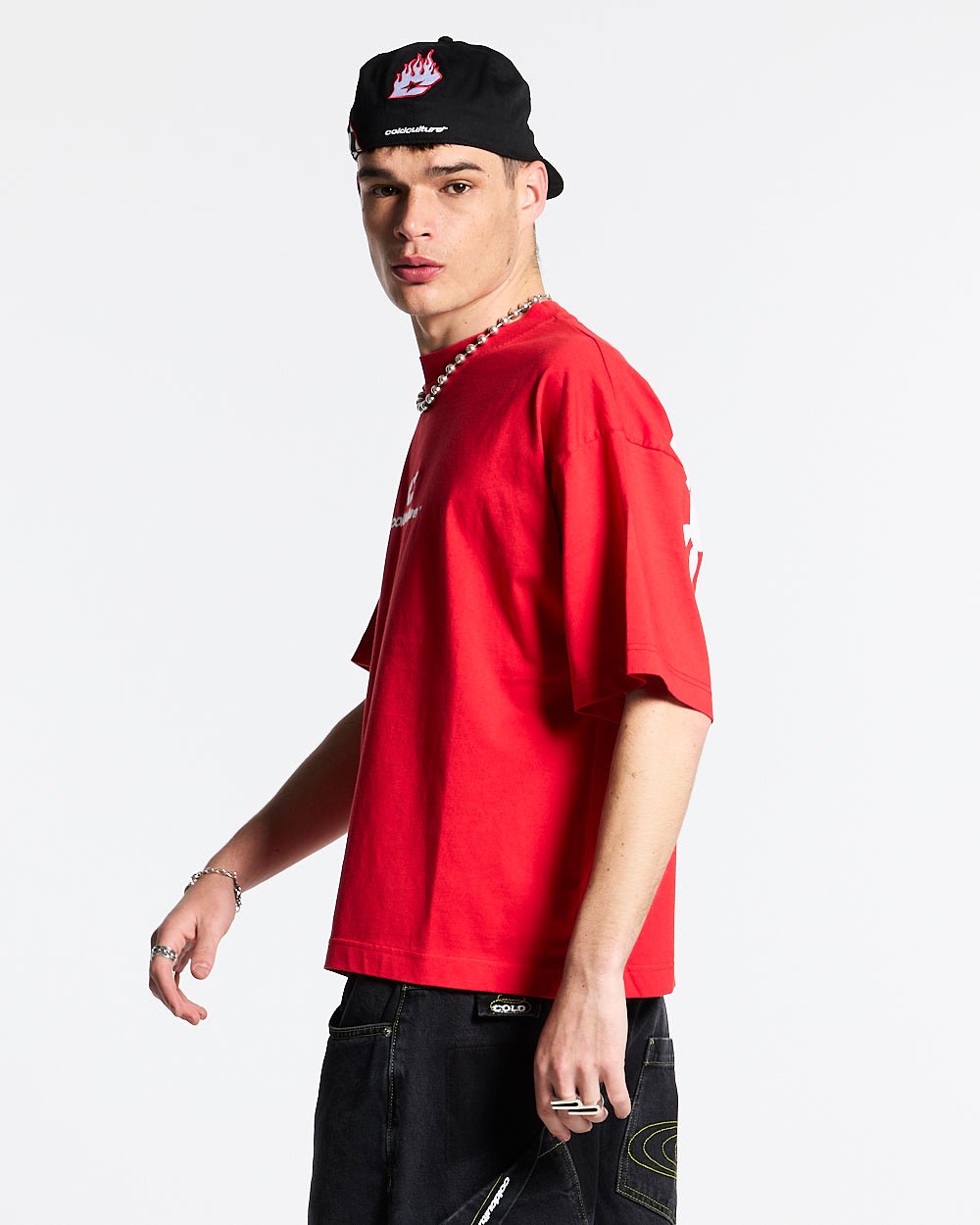 CURVED TEE RACING RED - COLD CULTURE