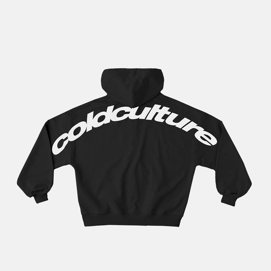 CURVED ZIP HOODIE INDIA INK - Cold Culture