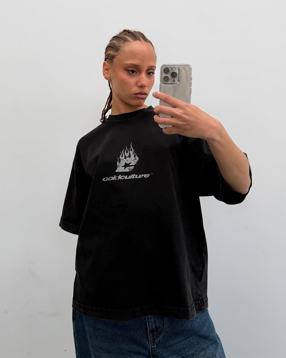 DARK FLAMES TEE BLACK - Cold Culture
