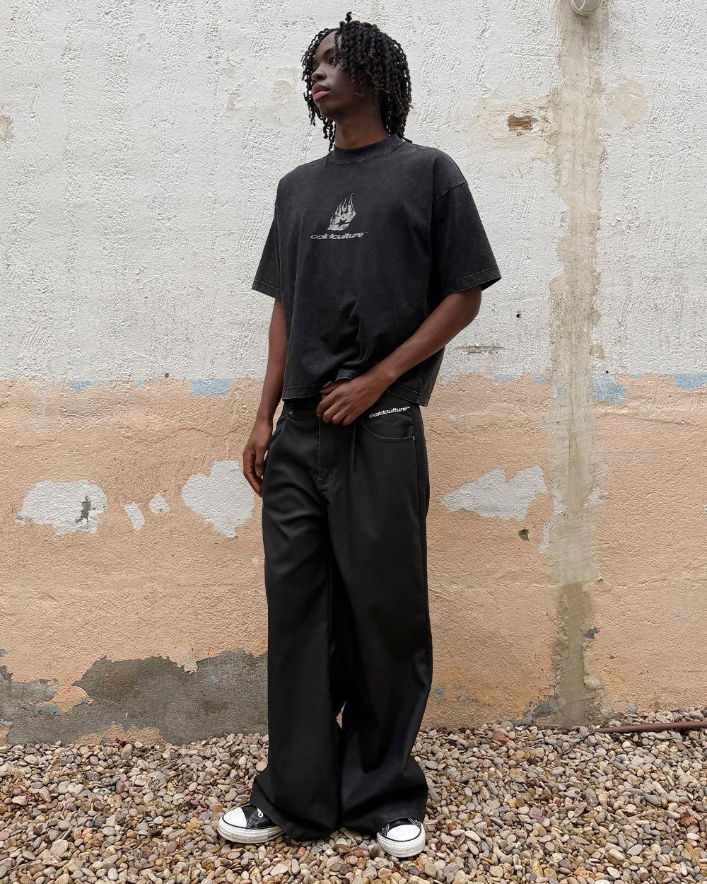 DARK FLAMES TEE BLACK - Cold Culture