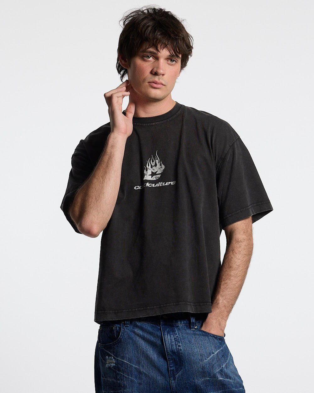 DARK FLAMES TEE BLACK - Cold Culture #man