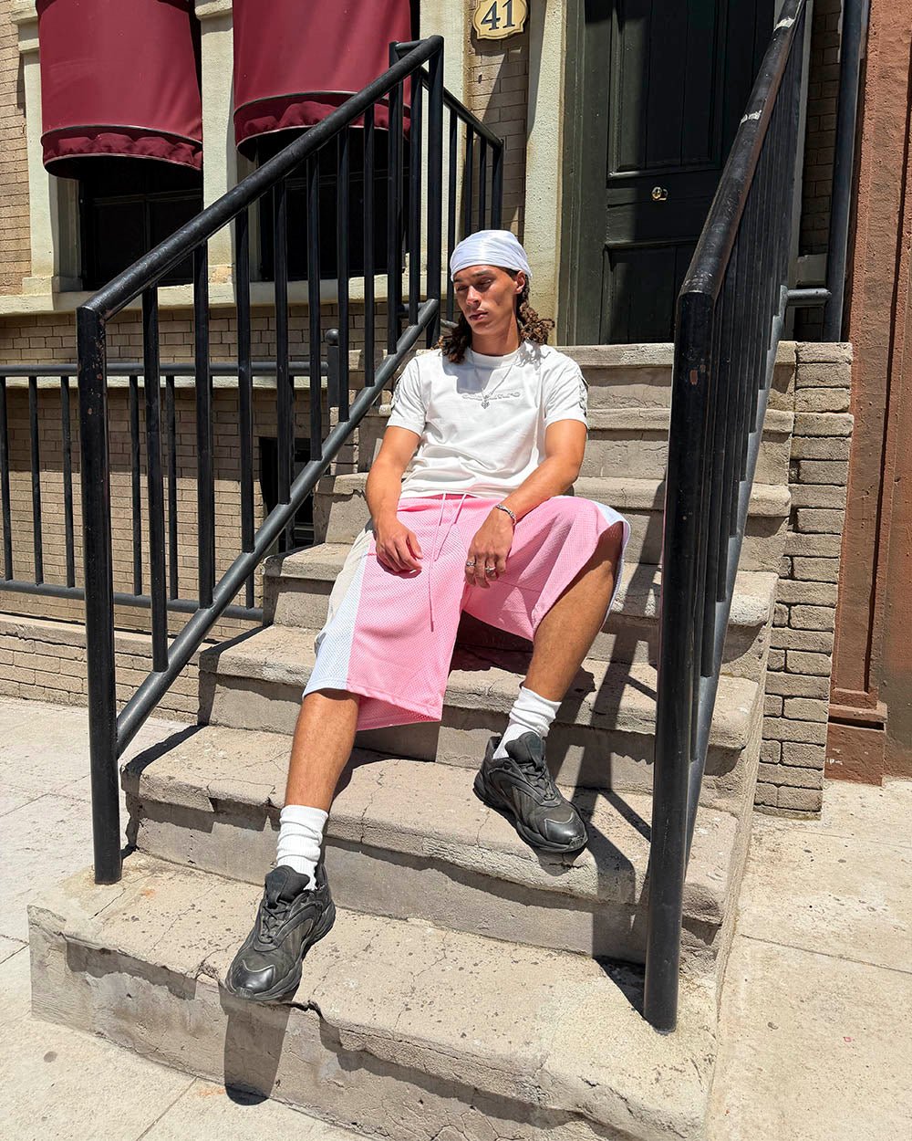 DECALS SHORT MAN WHITE AND PINK AND BEIGE - Cold Culture