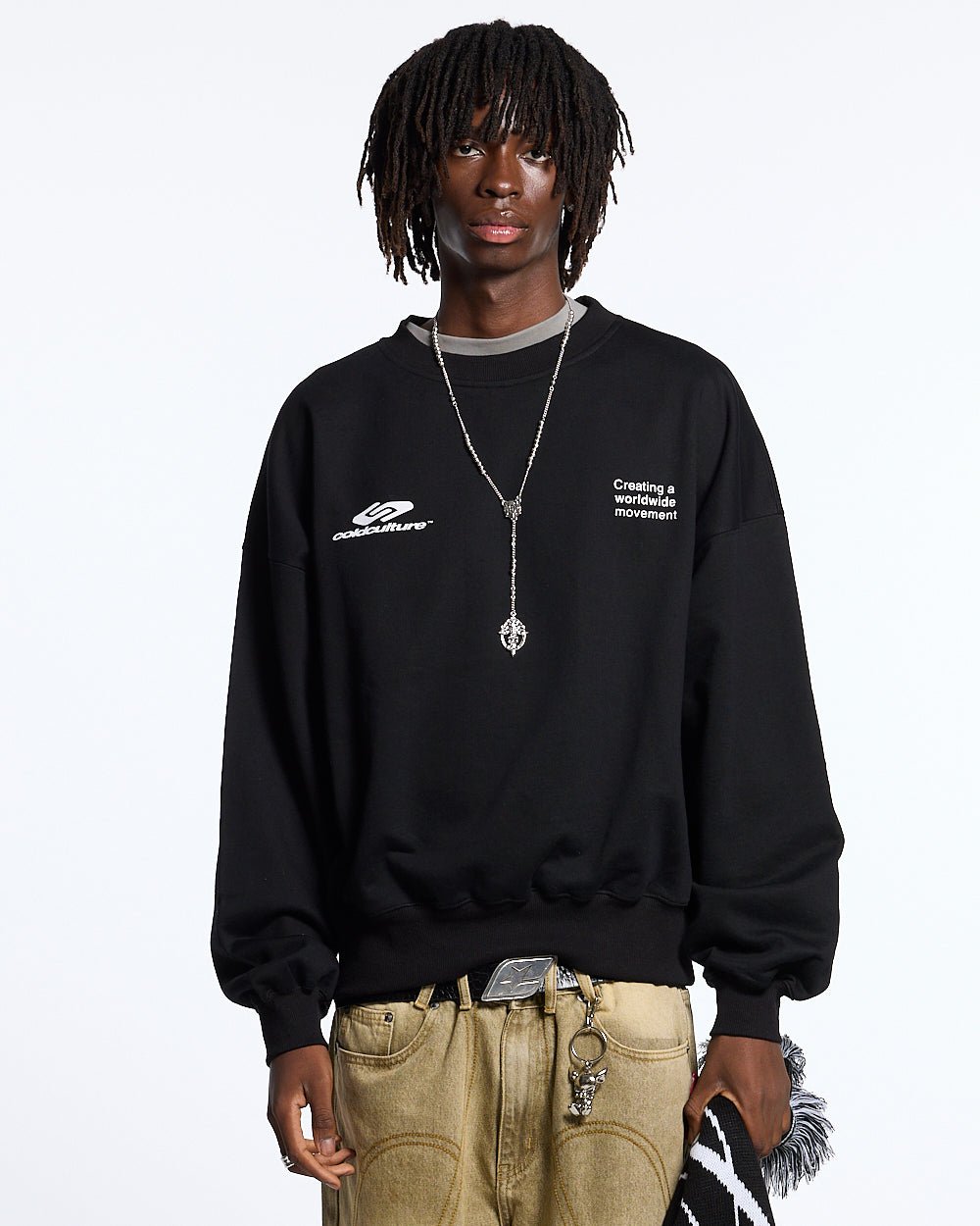 DEFENSE CREWNECK BLACK - COLD CULTURE