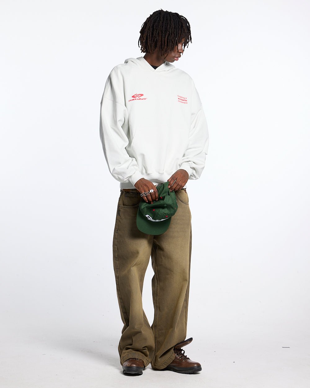 DEFENSE HOODIE LIGHT GREY & RED - COLD CULTURE