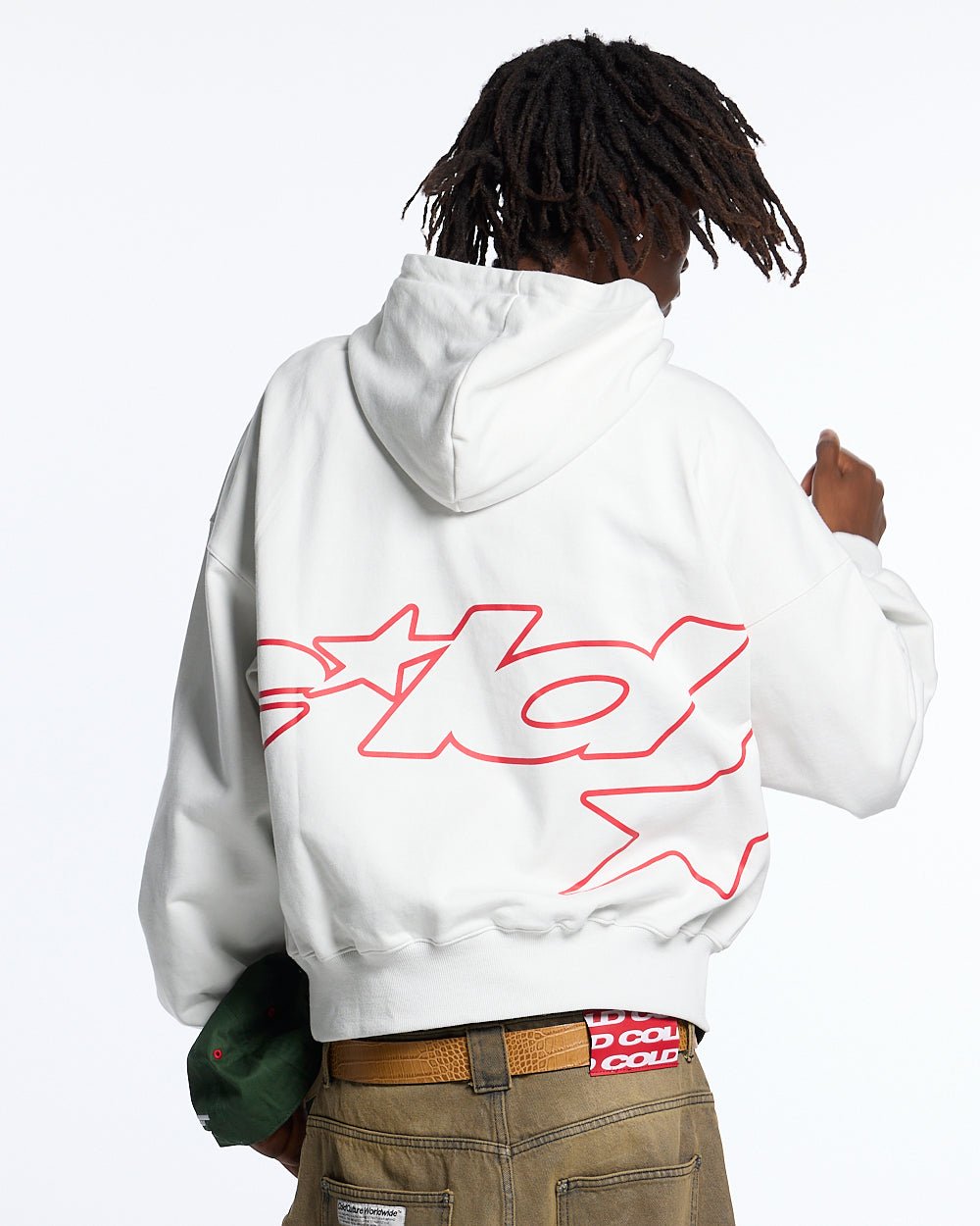 DEFENSE HOODIE LIGHT GREY & RED - COLD CULTURE