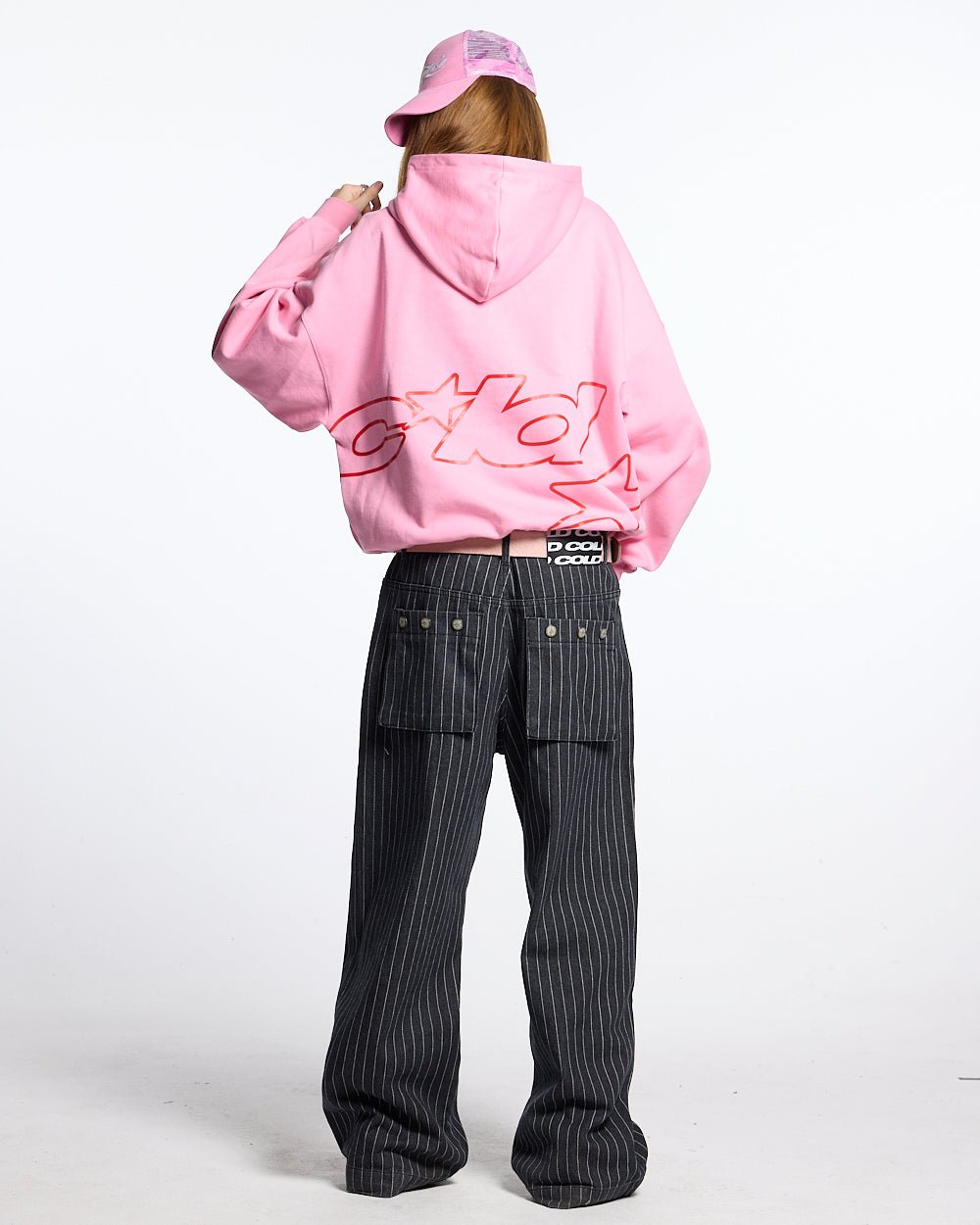 DEFENSE HOODIE PINK AND RED - COLD CULTURE