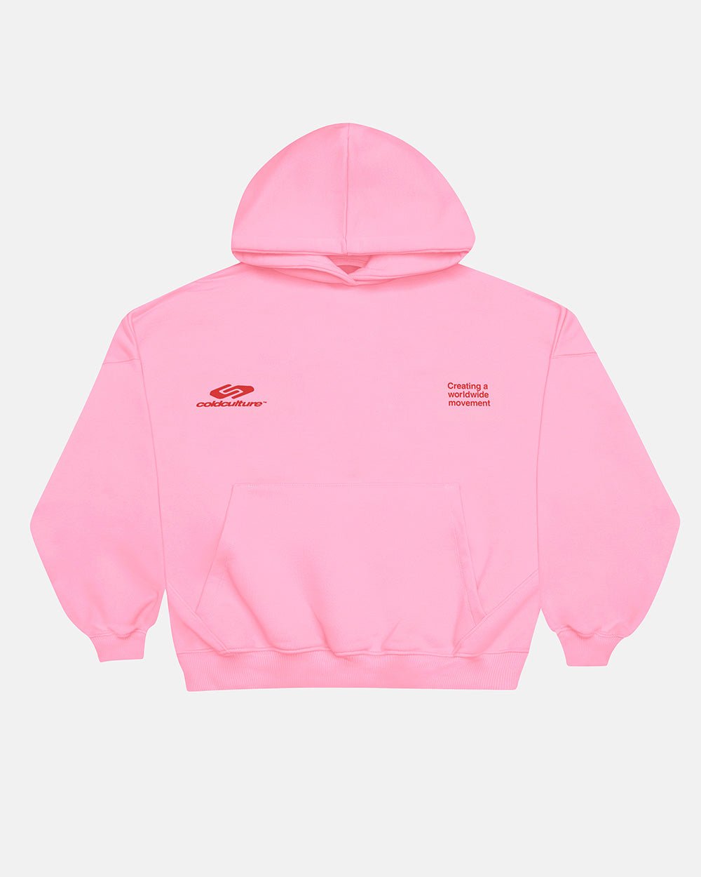 DEFENSE HOODIE PINK AND RED - COLD CULTURE