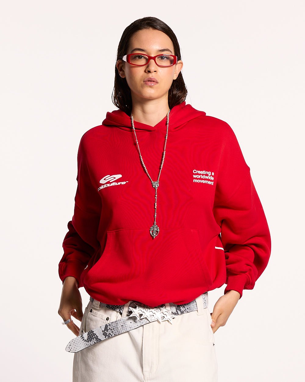 DEFENSE HOODIE RED - COLD CULTURE