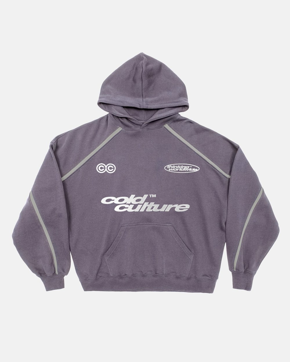 DETAILED HOODIE HEAVY GREY - COLD CULTURE