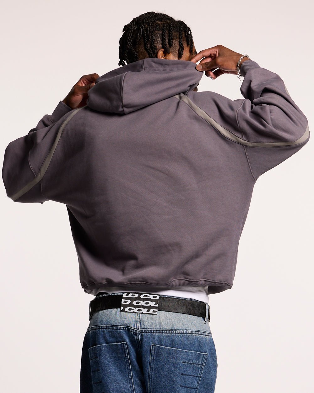 DETAILED HOODIE HEAVY GREY - COLD CULTURE