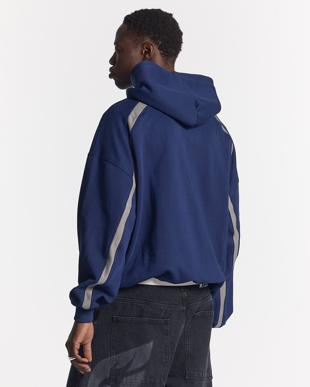DETAILED HOODIE INDIGO BLUE - COLD CULTURE