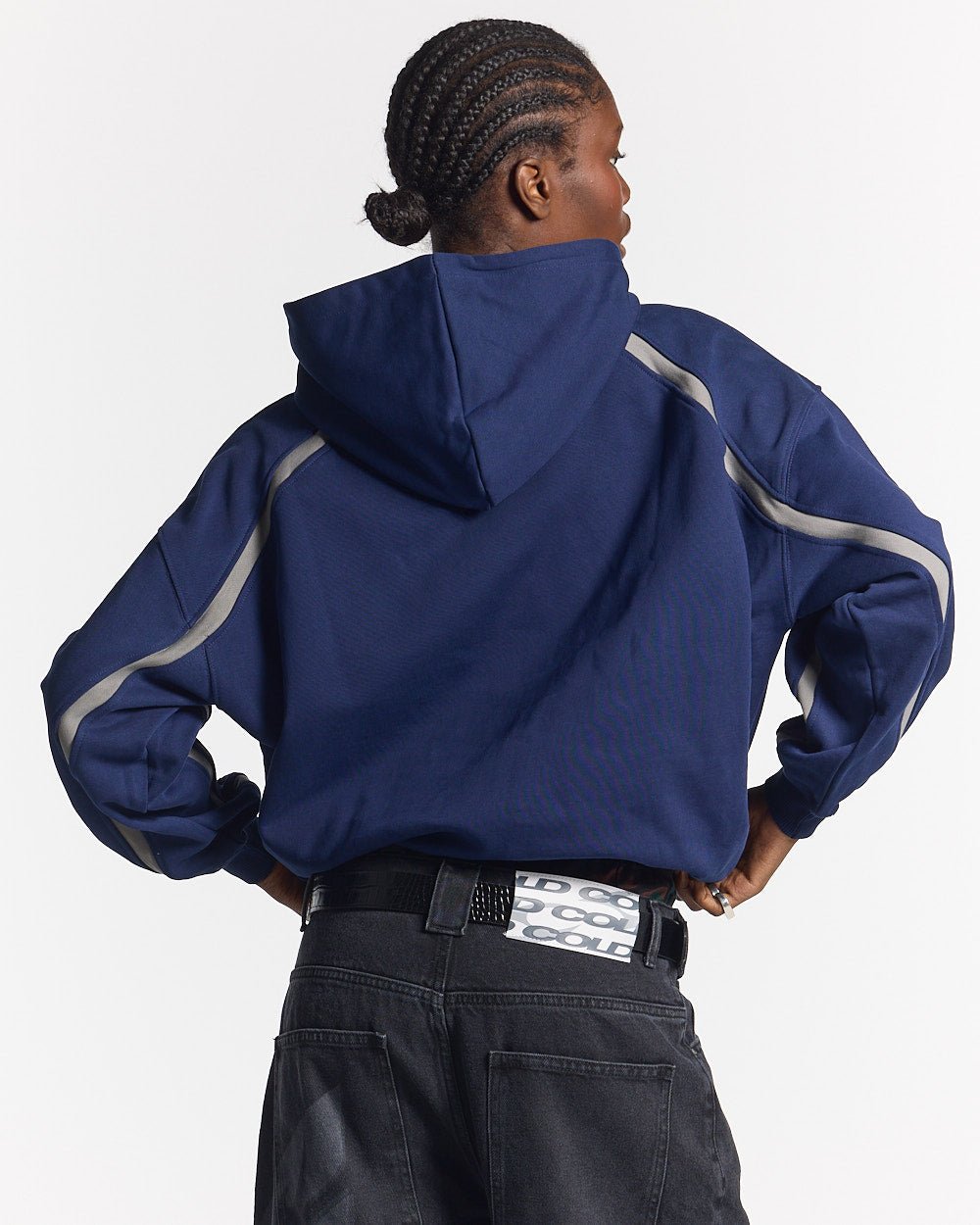 DETAILED HOODIE INDIGO BLUE - COLD CULTURE
