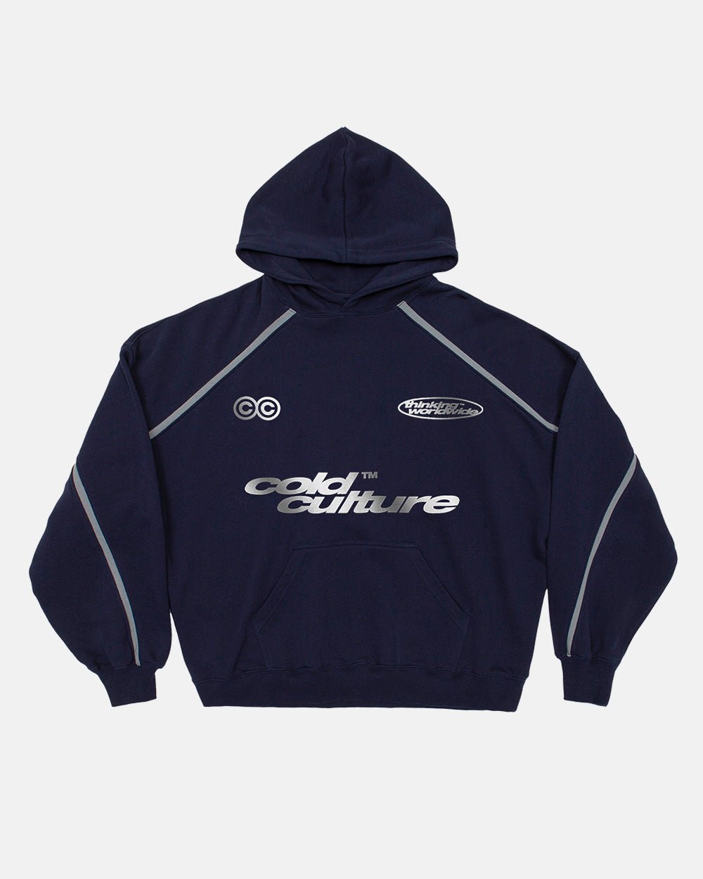 DETAILED HOODIE INDIGO BLUE - COLD CULTURE