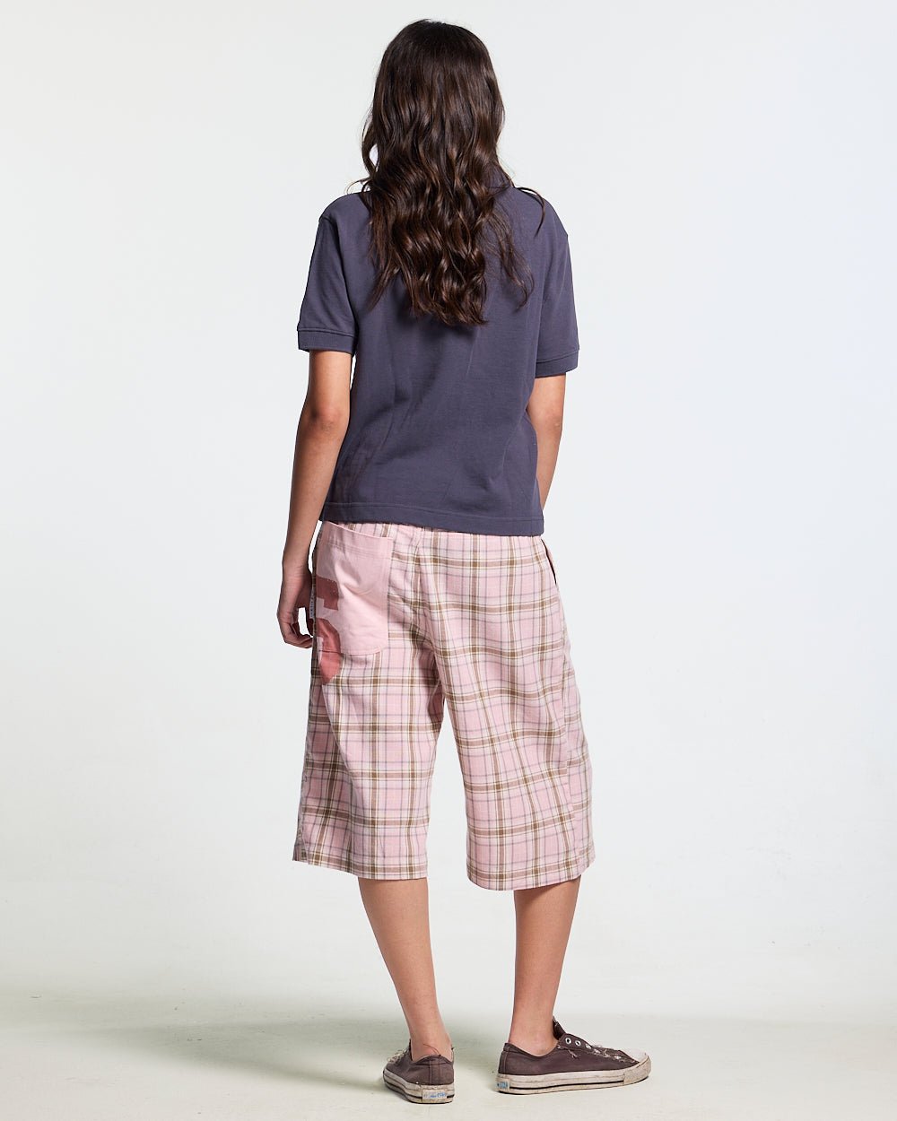 DINING CHECK JORTS PINK - Cold Culture