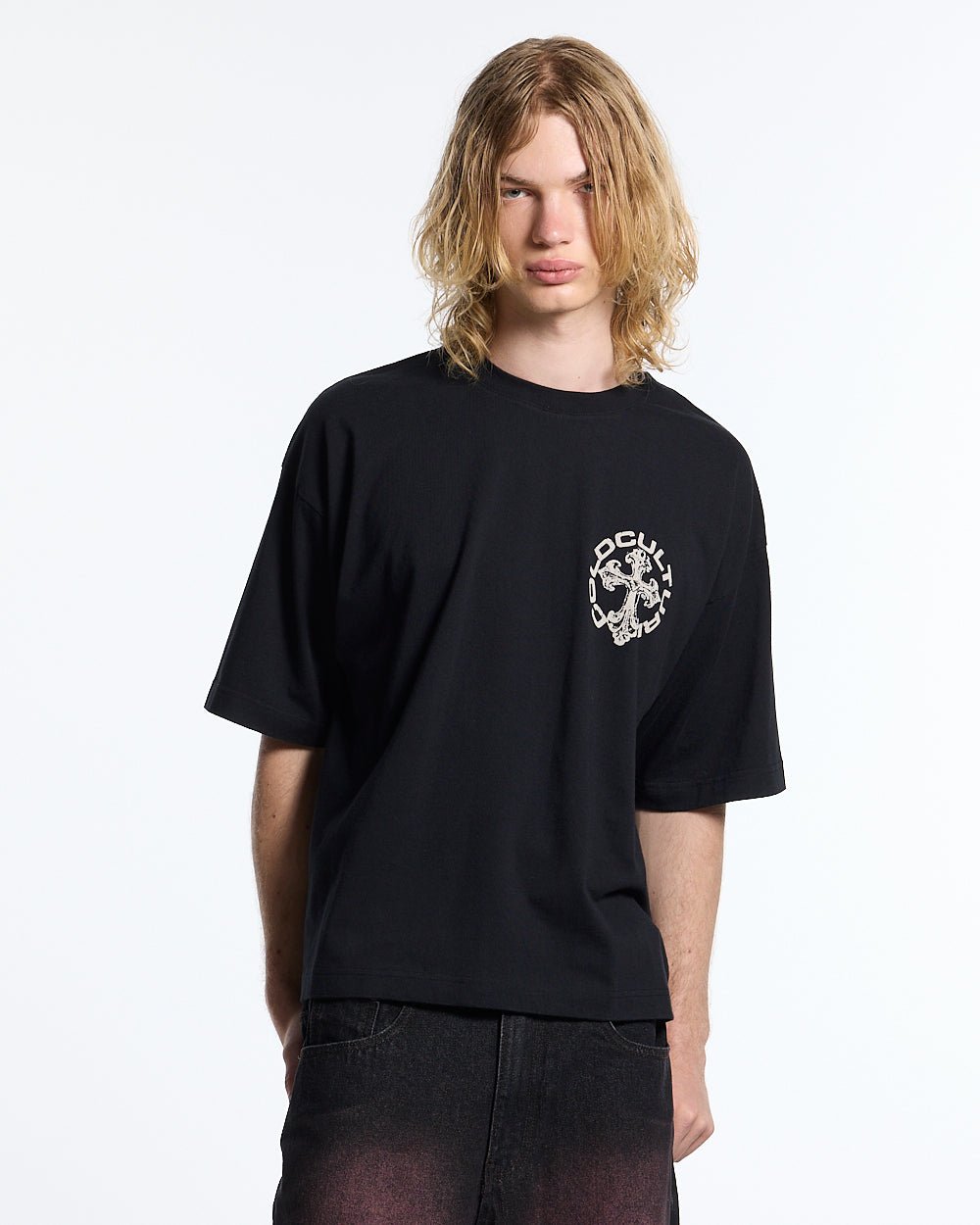 DISCHARGE TEE BLACK - Cold Culture