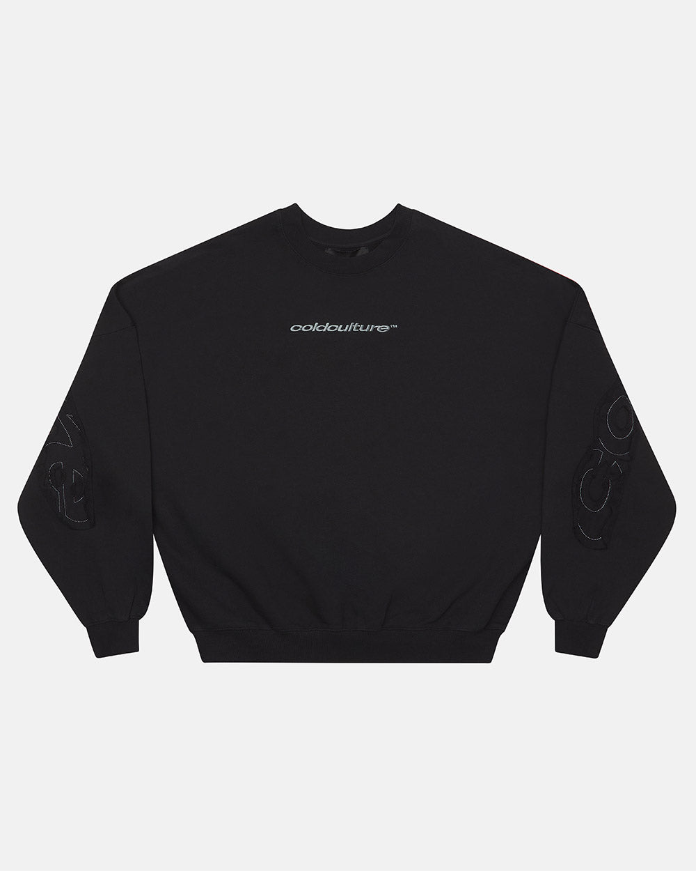 DISTRESS CURVED CREWNECK BLACK - COLD CULTURE