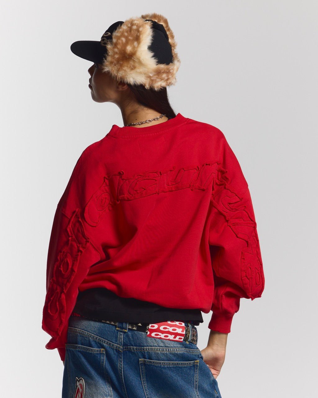 DISTRESS CURVED CREWNECK RED - COLD CULTURE