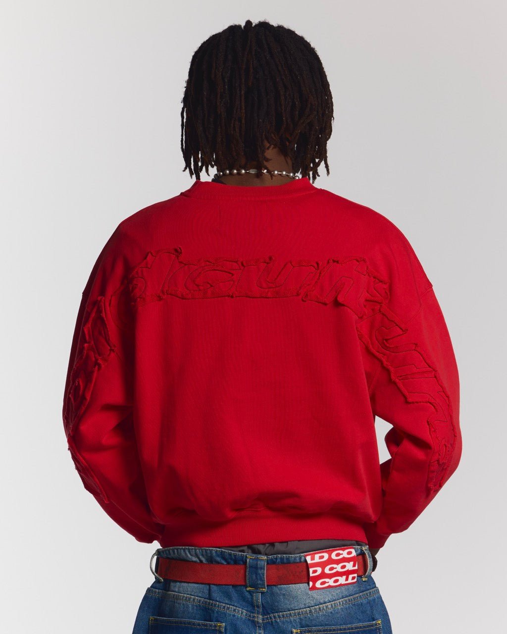 DISTRESS CURVED CREWNECK RED - COLD CULTURE