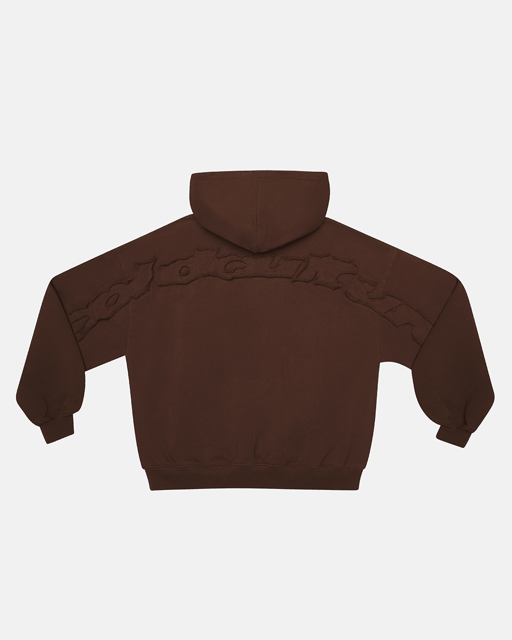 DISTRESS CURVED HOODIE BROWN - Cold Culture