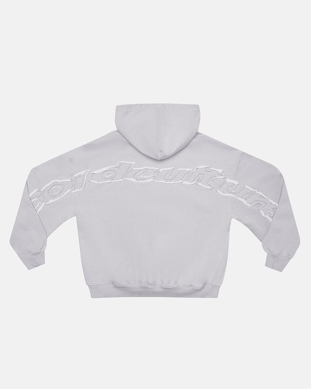 DISTRESS CURVED HOODIE LIGHT GREY - Cold Culture