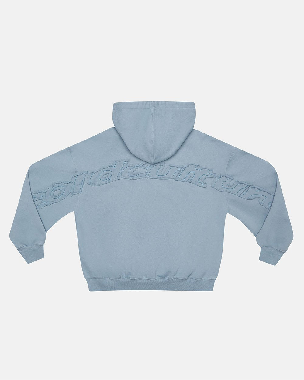 DISTRESS CURVED HOODIE SHADY BLUE - COLD CULTURE