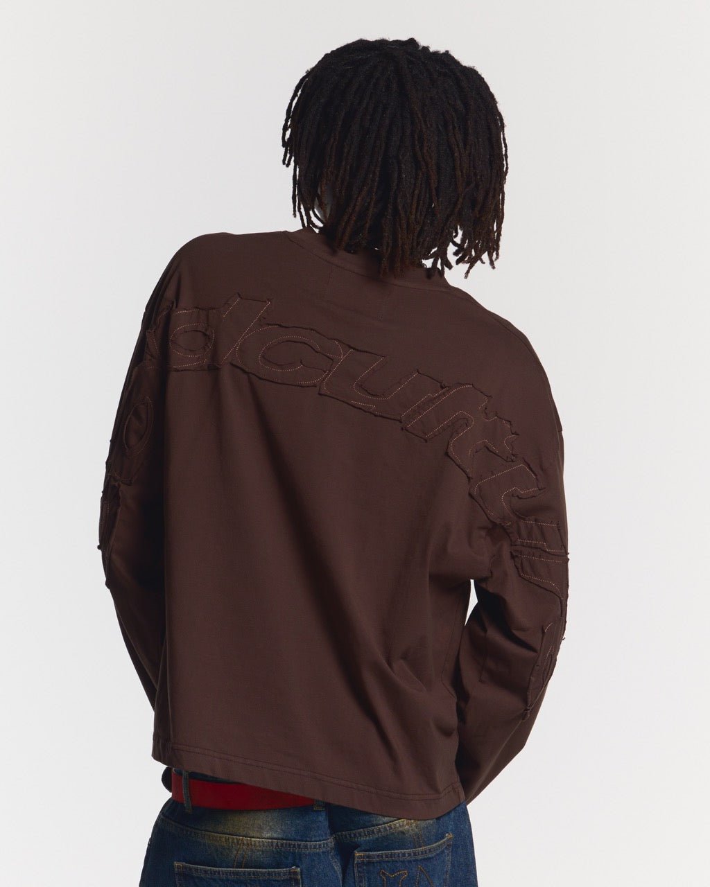 DISTRESS CURVED LONGSLEEVE BROWN - COLD CULTURE