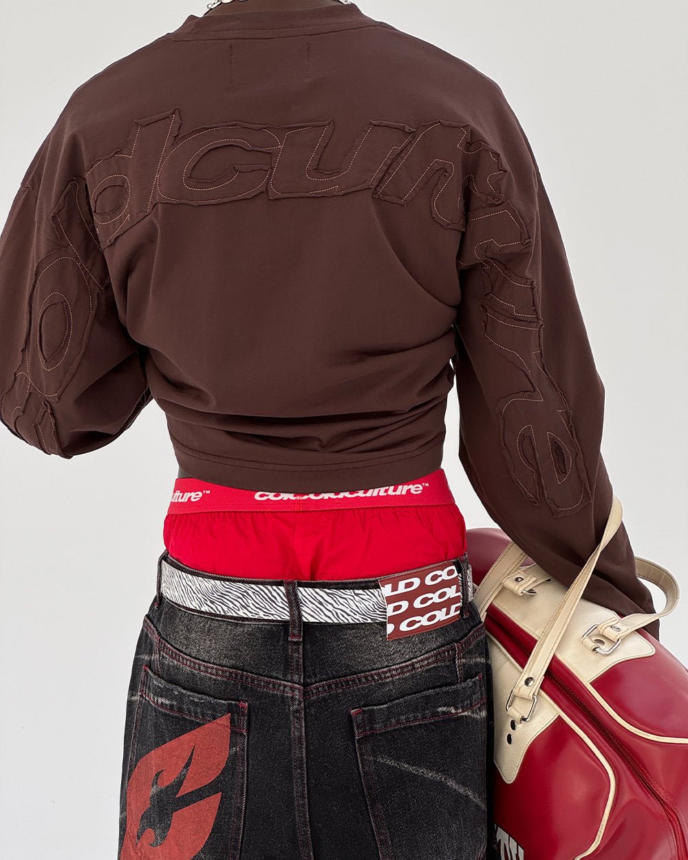 DISTRESS CURVED LONGSLEEVE BROWN - COLD CULTURE