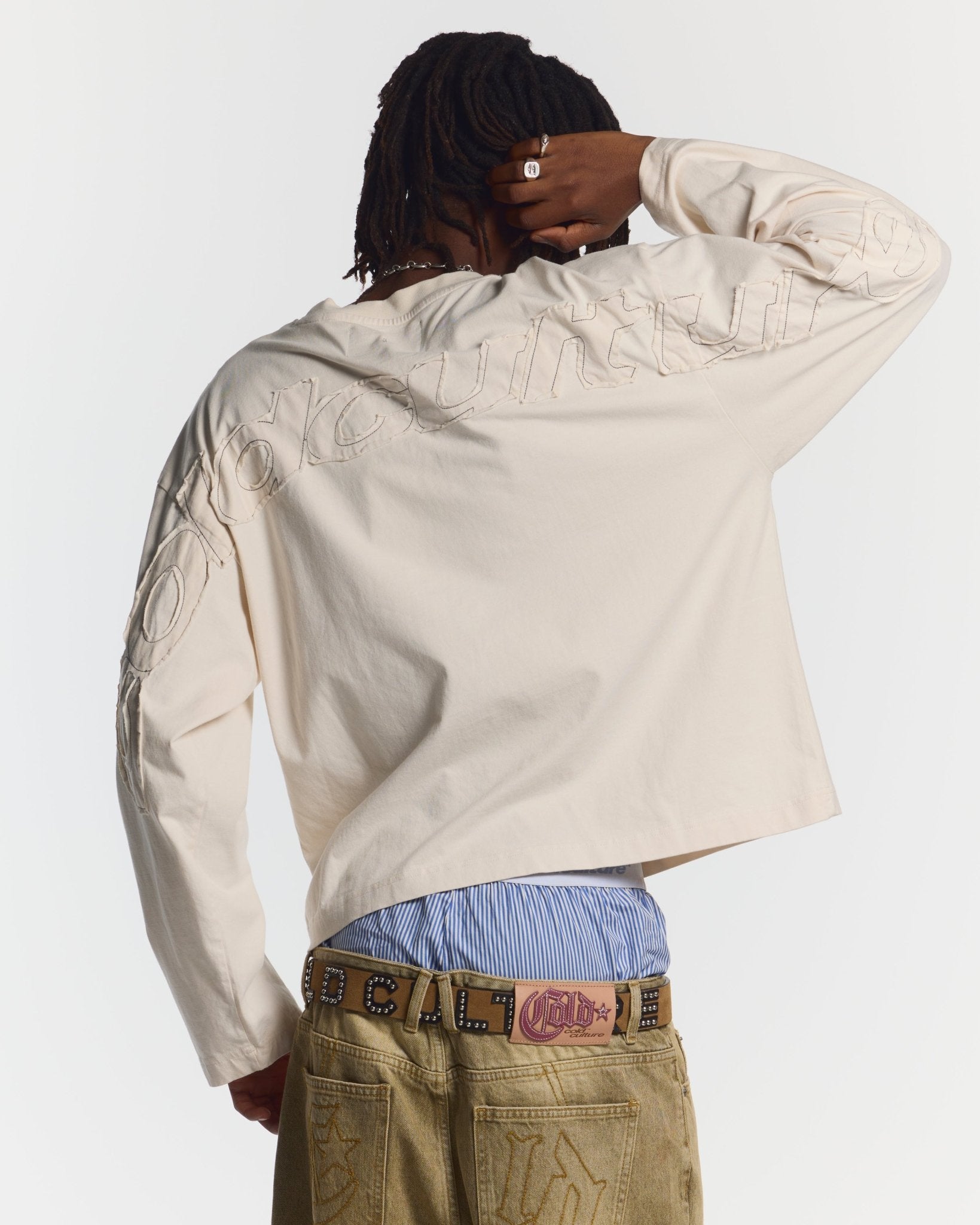 DISTRESS CURVED LONGSLEEVE LIGHT GREY - COLD CULTURE #man
