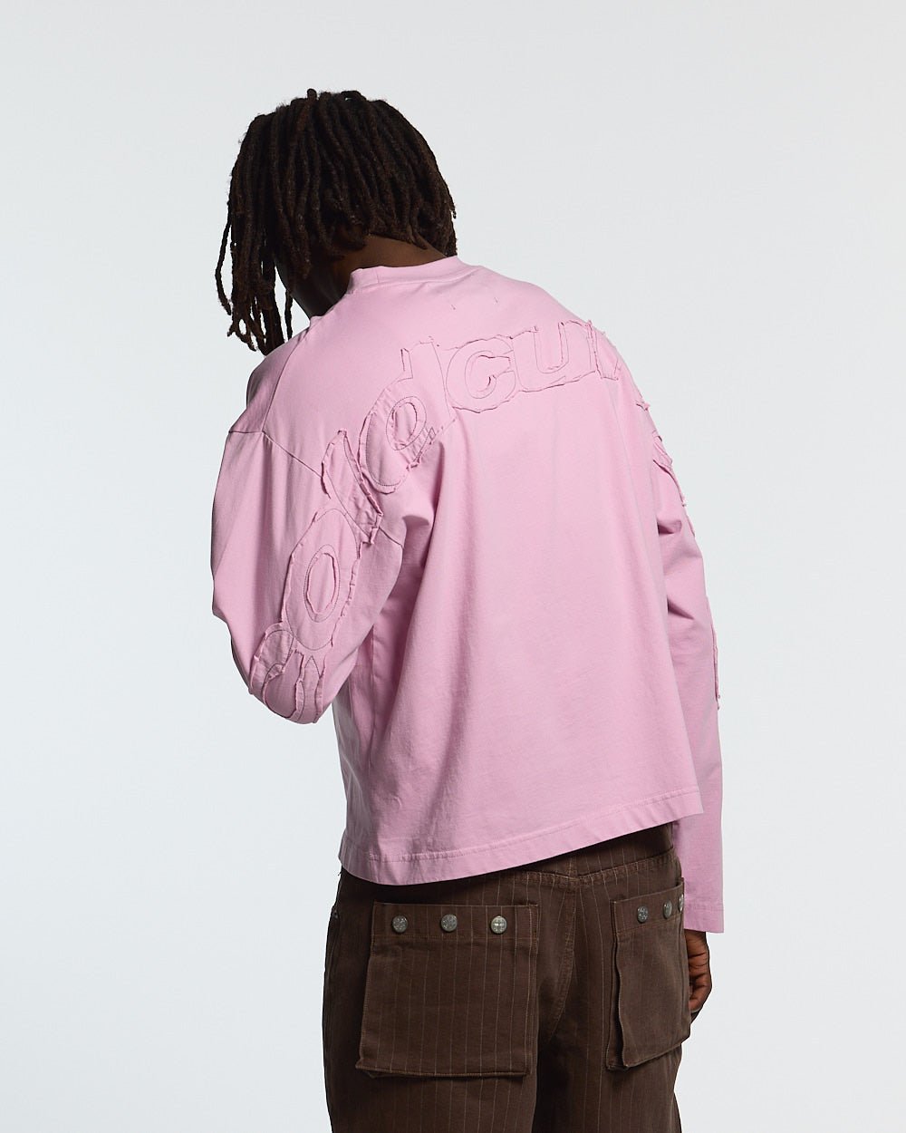 DISTRESS CURVED LONGSLEEVE PINK - Cold Culture