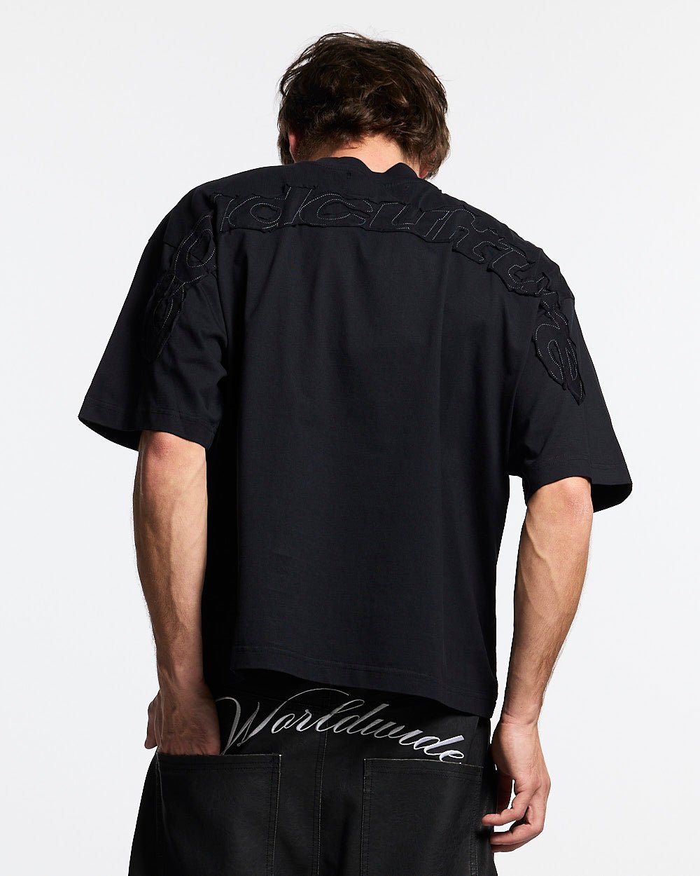 DISTRESS CURVED TEE BLACK - Cold Culture