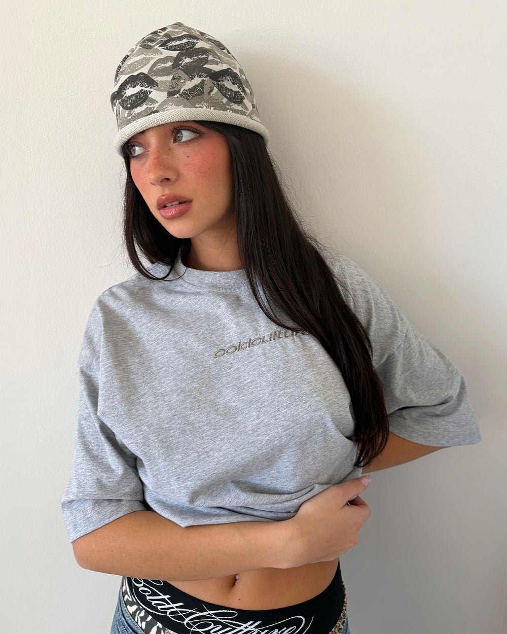 DISTRESS CURVED TEE GREY VIGORÉ - Cold Culture