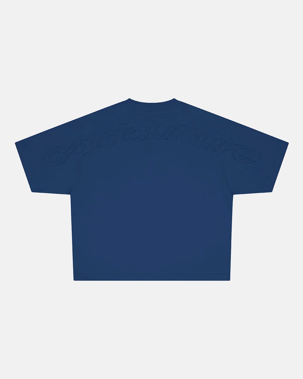 DISTRESS CURVED TEE NAVY - Cold Culture