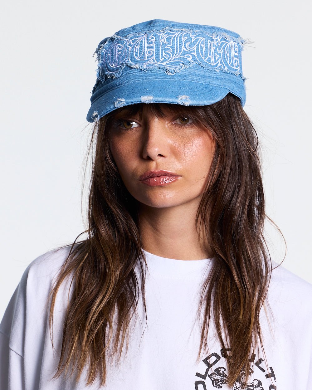 DISTRESS GOTHIC CAP DENIM - Cold Culture